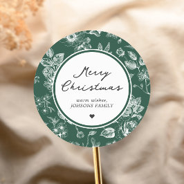 Botanical Christmas Ronde Sticker