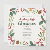 Botanical Christmas Wreath Frame Invitation Kaart (Voorkant)