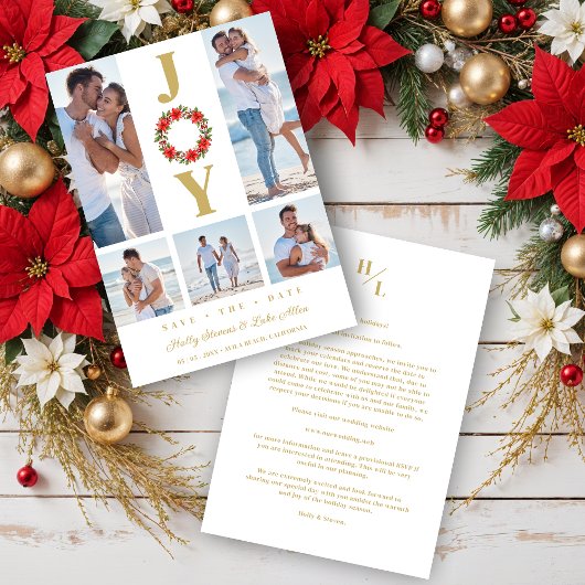 Botanical Christmas Wreath Initials 5 Photos Save The Date