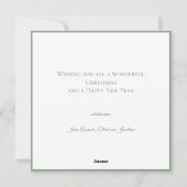 Botanical Christmas Wreath Modern Script  Feestdagenkaart (Achterkant)