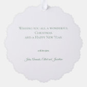 Botanical Christmas Wreath Modern Script  Ornament Kaart (Achterkant)