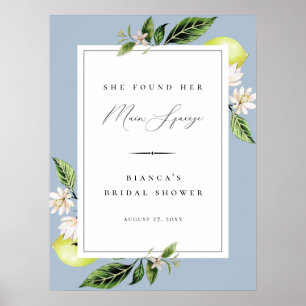 Botanical Citroenen Hoofdthema Bruiloftsfeest Post Poster