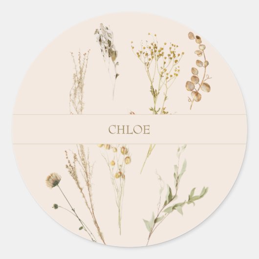 Botanical Collection of Herbs and Plants Ronde Sticker (Voorkant)