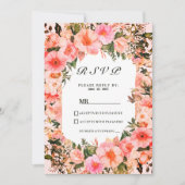 Botanical colorful blossom floral RSVP  Kaart (Voorkant)