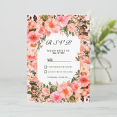 Botanical colorful blossom floral RSVP  Kaart (Staand voorkant)