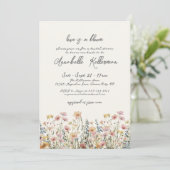 Botanical Colorful Wildflowers Bridal Shower Kaart (Staand voorkant)