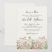 Botanical Colorful Wildflowers Bridal Shower Kaart (Voorkant / Achterkant)