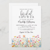 Botanical Colorful Wildflowers Bridal Shower Kaart (Voorkant / Achterkant)