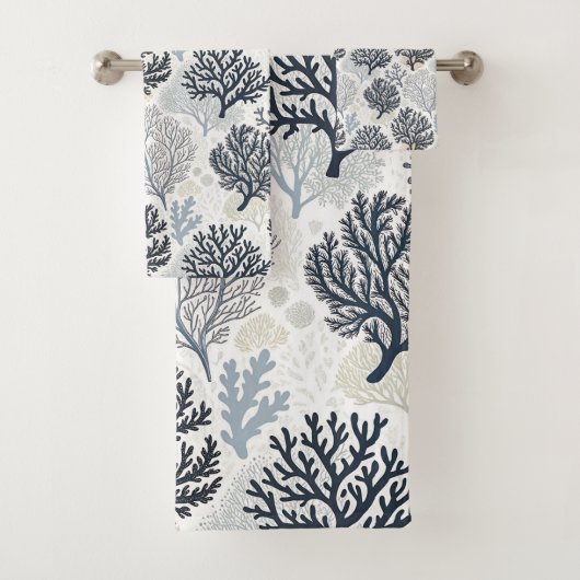 Botanical Coral Ocean Vibes Bad Handdoek (Insitu)