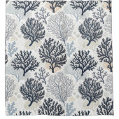 Botanical Coral Ocean Vibes Douchegordijn (Voorkant)