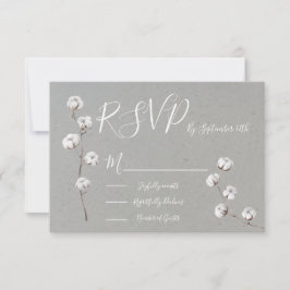 Botanical Cotton Wedding response cards RSVP