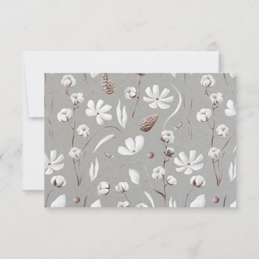 Botanical Cotton Wedding response cards RSVP (Achterkant)