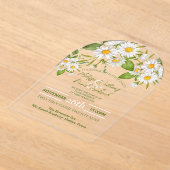 Botanical Country Wildflower Spring Daisy Wedding Acryl Uitnodigingen (Laagn)