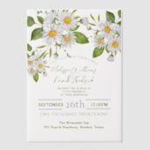 Botanical Country Wildflower Spring Daisy Wedding Vellum Uitnodigingen (Voorkant)