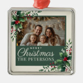 Botanical Cream Custom Photo Christmas Ornament (Voorkant)