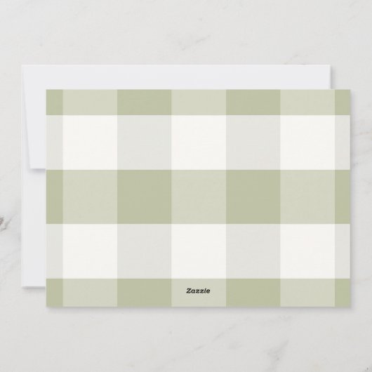 Botanical Crest Monogram Sage Kerstfoto Feestdagenkaart (Achterkant)