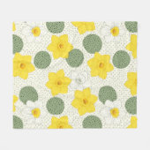 Botanical Daffodil Floral Geometric Pattern (1) Fleece Deken (Voorkant (Horizontaal))