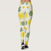 Botanical Daffodil Floral Geometric Pattern (1) Leggings (Achterkant)