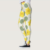 Botanical Daffodil Floral Geometric Pattern (1) Leggings (Links)