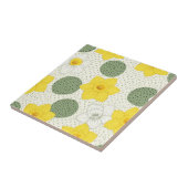 Botanical Daffodil Floral Geometric Pattern (1) Tegeltje (Zijkant)