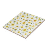Botanical Daffodil Floral Geometric Pattern (2) Tegeltje (Zijkant)