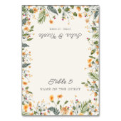Botanical Daffodils Daisy Peony Wedding Place card Kaart (Voorkant)