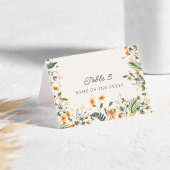 Botanical Daffodils Daisy Peony Wedding Place card Kaart
