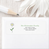 Botanical Daisy Flower Retouradreslabel Etiket (Insitu)