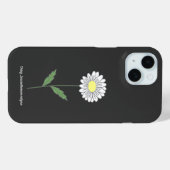 Botanical Daisy Flower Zwart Case-Mate iPhone Case (Achterkant (horizontaal))