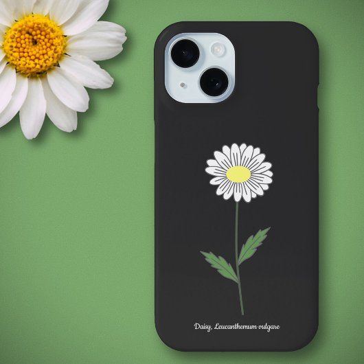 Botanical Daisy Flower Zwart Case-Mate iPhone Case
