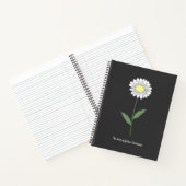 Botanical Daisy Flower Zwart Notitieboek (Binnen)