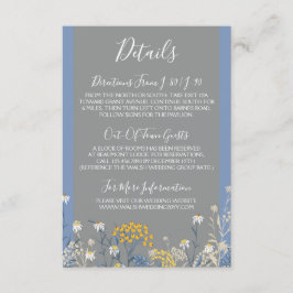 Botanical Daisy Yellow & Navy Details / routebesch Informatiekaartje