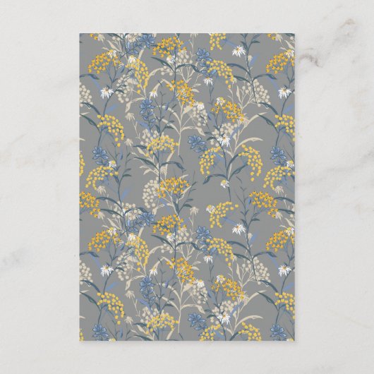 Botanical Daisy Yellow & Navy Details / routebesch Informatiekaartje (Achterkant)