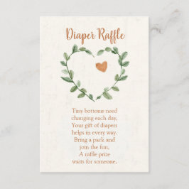 Botanical Diaper Raffle Card – Minimal Eucalyptus Informatiekaartje