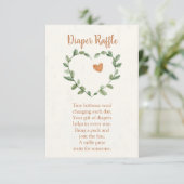 Botanical Diaper Raffle Card – Minimal Eucalyptus Informatiekaartje (Staand voorkant)