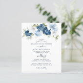 Botanical Dusty Blue Floral Wedding Invitation (Staand voorkant)
