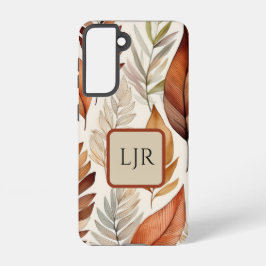 Botanical Earthy Brown and Sage Phone Case Samsung Galaxy Hoesje