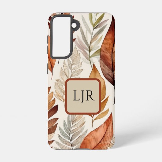 Botanical Earthy Brown and Sage Phone Case Samsung Galaxy Hoesje (Achterkant)