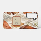 Botanical Earthy Brown and Sage Phone Case Samsung Galaxy Hoesje (Achterkant horizontaal)