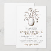 Botanical Easter Brunch Egg Hunt Invitation Kaart (Voorkant / Achterkant)