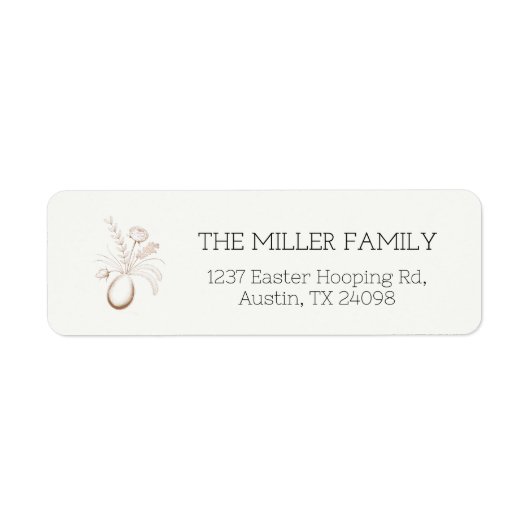 Botanical Easter Personalized Return Address Label (Voorkant)