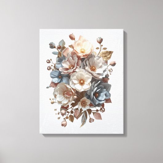 Botanical Elegant 3D Floral Art Canvas Afdruk (Voorkant)