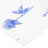 Botanical Elegant Blue Floral Flowers Tafelkleed (Gekanteld)