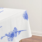 Botanical Elegant Blue Floral Flowers Tafelkleed (Voorbeeld)