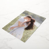 Botanical Elegant Love & Thanks Custom Photo Folie Uitnodiging (Gedraaid)