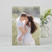 Botanical Elegant Love & Thanks Custom Photo Folie Uitnodiging (Staand Voorkant)