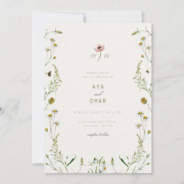 Botanical Elegant Wedding Invitation – Floral Desi Kaart
