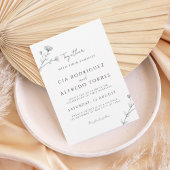 Botanical Elegant Wedding Invitation Kaart
