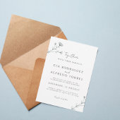 Botanical Elegant Wedding Invitation Kaart