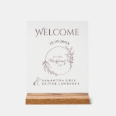 Botanical Elegant Wedding Welcome Sign Acryl Bord (Voorkant)